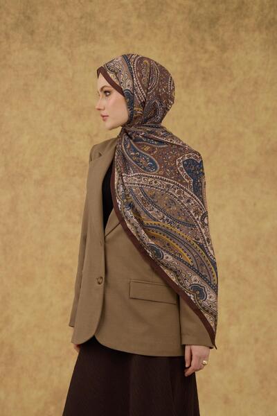 İpekhan Soft Shawl Brown Petrol 3053-06