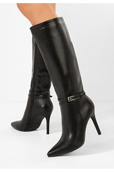 B T Shoes Černé kozačky na jehlovém podpatku Nivora V2