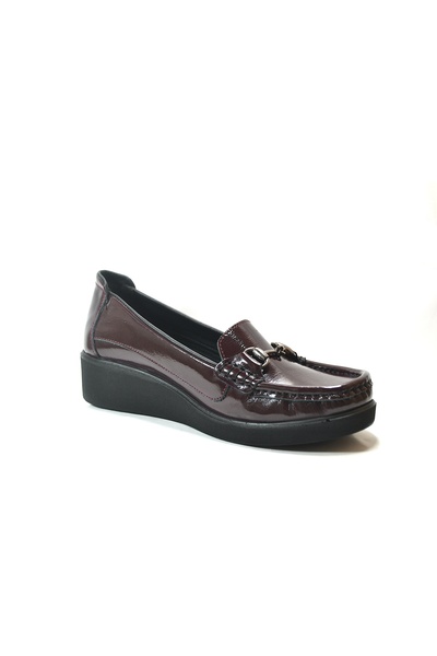 Beety 128.747-2 Genuine Leather Patent Leather Orthopedic Wedge Heeled Stylish Women's Shoes