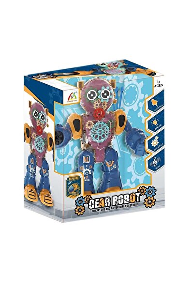 A-T AYZE-TRENDY 15672 IŞIKLI VE MÜZİKLİ ŞEFFAF RENKLİ ROBOT YÜRÜR HAREKETLİ 1 ADET FİYATIDIR 25 CM
