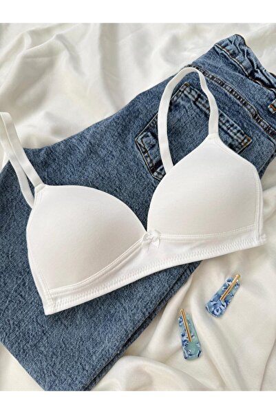 İNKO İÇ GİYİM Cotton Combed Cotton Wire-Free Unpadded Gatherer Bra