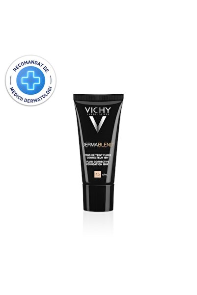 Vichy Dermablend Corrective Fluid Foundation 16h SPF 35 for Normal or Dry Skin, Shade 15 Opal, 30 ml