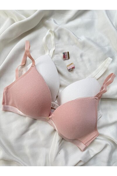 İNKO İÇ GİYİM Πρωτοχρονιάτικο δώρο Βαμβακερό σουτιέν χωρίς επένδυση 2'Li εφέ ...