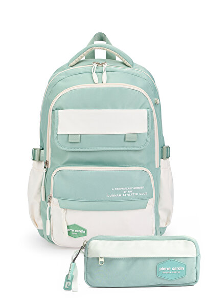 Pierre Cardin 185-1000 Pencil Holders School Bag Water Resistant Multi-Compartment Green