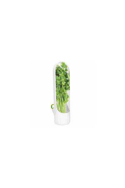 Mercaton Refrigerator Container for Fresh Herbs, BPA Free, 25 x 6.5 cm, White