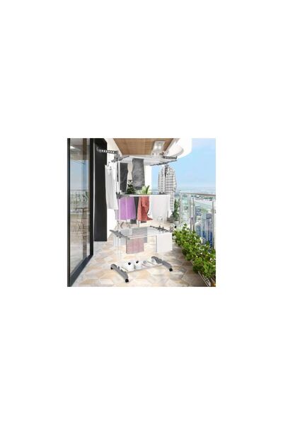 Mercaton Vertical Clothes Dryer, Mercaton, 3 Levels, Foldable, Wheels with Locking System, Capacity 40