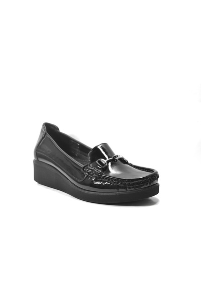 Beety 128.747-2 Genuine Leather Patent Leather Orthopedic Wedge Heeled Stylish Women's Shoes