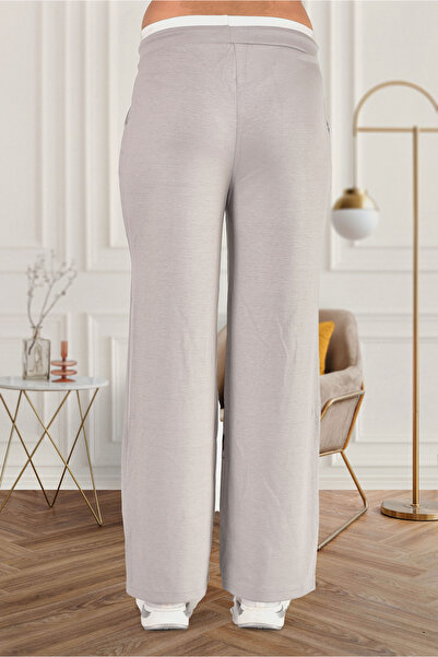 Mivelya Kadın Rahat Kesim Modal Kumaş Kemer Garnili Eşofman Alt Pantolon