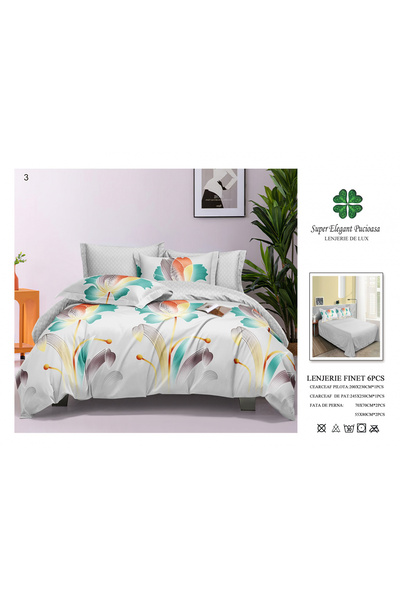 FIONNA.RO Finet Bed Linen 6 Pieces - Flowers Print