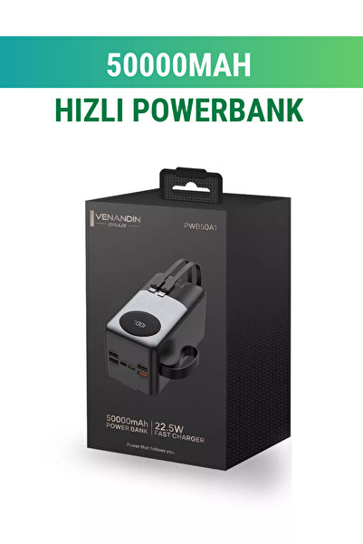 WUNİT Powerbank 50000 Mah Pd 22,5w Süper Hızlı Şarj 6 Portlu Kendinden Şarjlı...