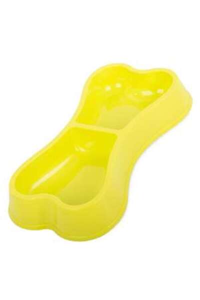 Mercaton Double Bowl for Feeding Pets, 0.15 L, Yellow