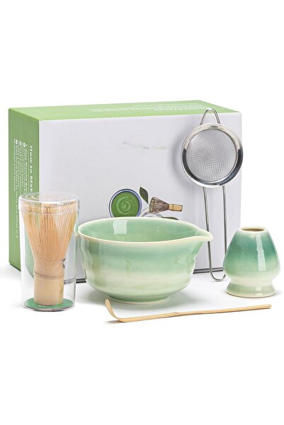 X LOT Japanese Matcha Set, Matcha Bowl with Spout, Whisk and Holder, Scoop an...