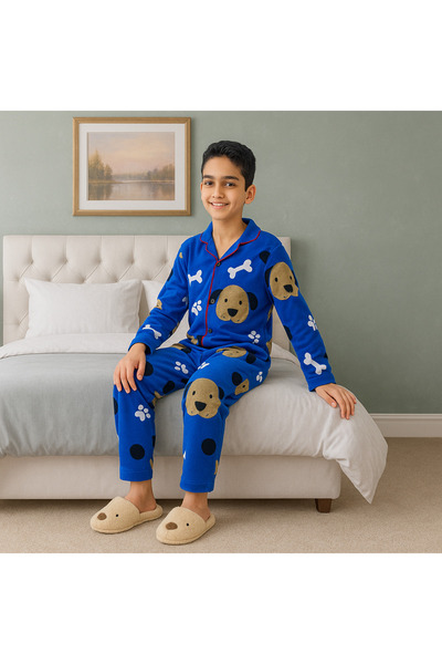canmana kids&baby Uzun Kollu Erkek ÇocukSevimli köpek baskılı Pijama takım