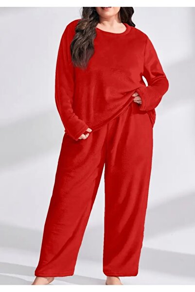 FAMESTEKSTİL Winter Plus Size Women's Plush Set