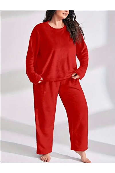 FAMESTEKSTİL Winter Plus Size Women's Plush Set