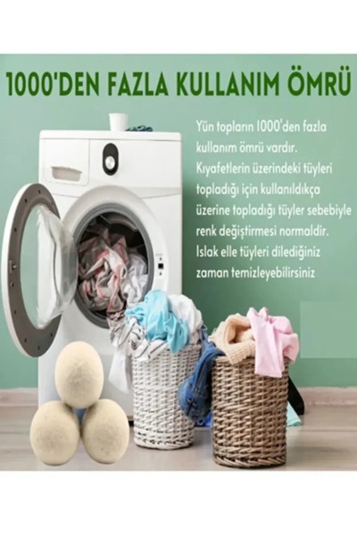 safestore 3 Pieces Natural Laundry Wool Dryer Balls Dryer Balls for Softener Large Size XXL