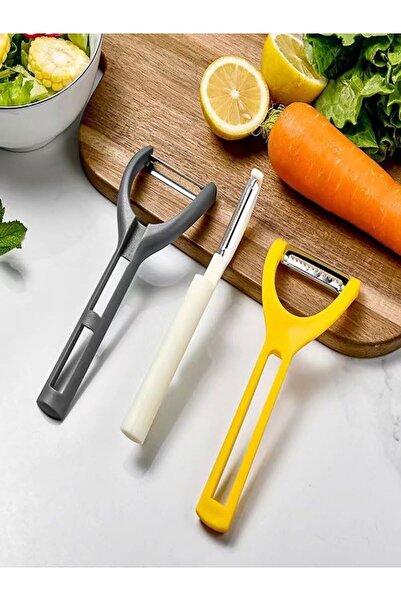 HerŞey Marketing 3 in 1 Soyacak Çok Başlıklı Doğrayıcı Kesici Mutfak Soyacağı Julyen Doğrama Paslanmaz Bıçaklar