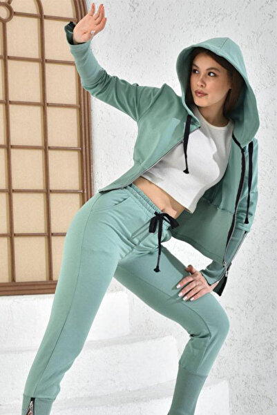 FashionForYou Trening Yuki, cu pantaloni si bluza accesorizate cu fermoare, V...