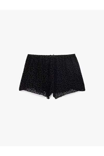 Koton Yarı Transparan Leopar Desenli Mini Şort Pijama Altı (AW 25)