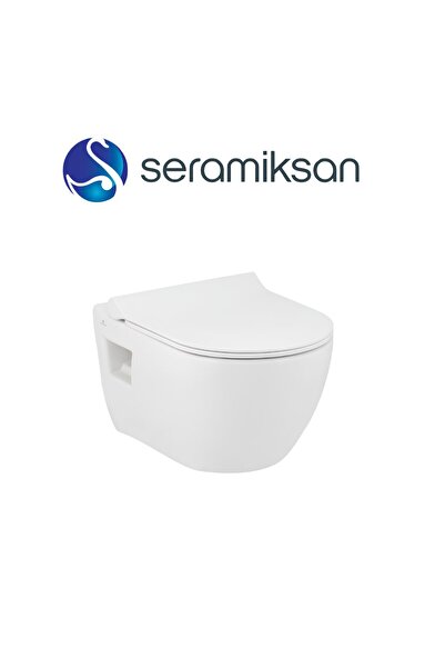 Seramiksan Ocean Beyaz Kanalsız Asma Klozet A031181H, Nkp Yavaş Kapak, Terra Gömme Rezervuar
