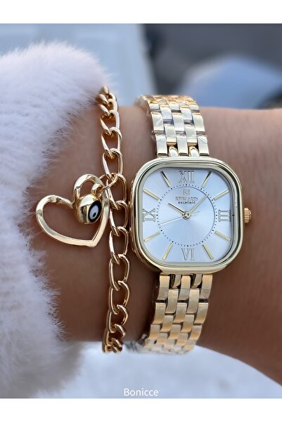 Fiesta Vintage Model Yellow Color Steel Cord, Vip Women's Wristwatch with Bracelet Gift