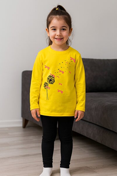 MEICA Girl's Long Sleeve Printed Bodysuit - Yellow