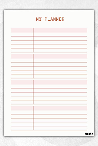 Ficksy مخطط شهري يومي متعدد الأغراض - مقاس A4 - 30 ورقة - مخطط