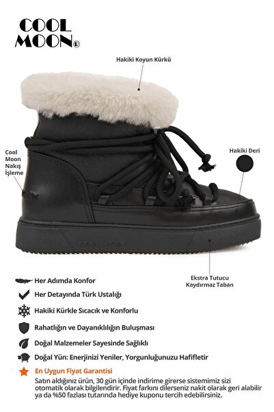 Cool Moon Hakiki Kürklü Kadın Sneaker 355106