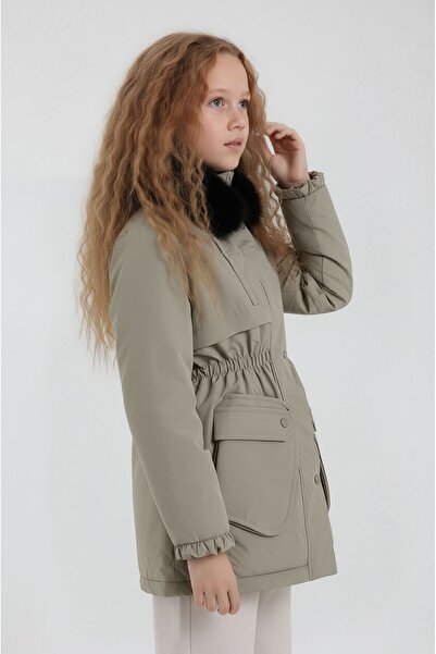 CIVILTIPOLO Girl's 100% Water and Windproof Detachable Hooded Fur-Lined Coat & Jacket