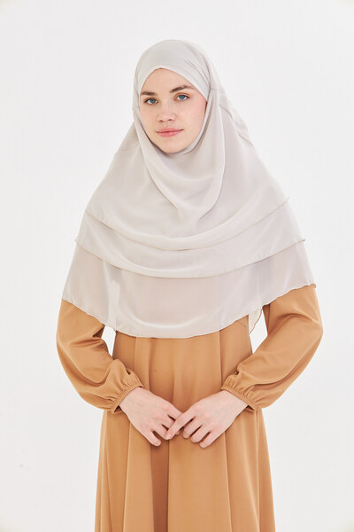 Modestia Women's Chiffon Layered Hijab Shawl – Tie-On Niqab Model