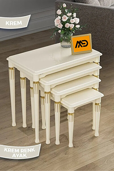 MEDA CONCEPT Zambak Serisi 4 Lü 1.Sınıf Mdf ve Lake Boyalı Zigon Sehpa Takımı