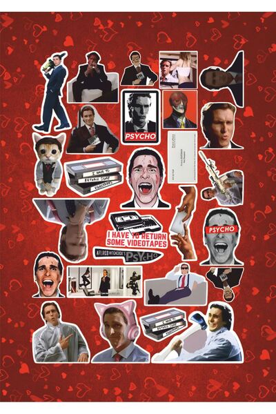 Hediyeni Al مجموعة ملصقات أمريكان سايكو |   ملصق للكمبيوتر المحمول والدفتر والتابلت والهاتف ودفتر الملاحظات ومجلة البوليت
