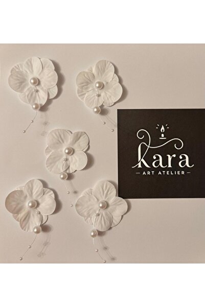 Kara Art Sarkıt İncili Ortanca yapay Hazır Çiçek -20 Adet- Beyaz Islak Dokulu