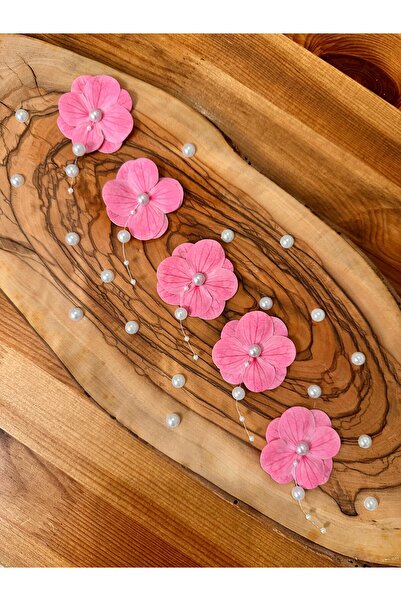 Kara Art Sarkıt İncili Ortanca yapay Hazır Çiçek -20 Adet- Pembe Islak Dokulu