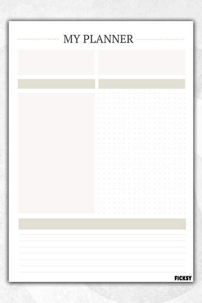 Ficksy مخطط شهري يومي متعدد الأغراض - مقاس A4 - 30 ورقة - مخطط