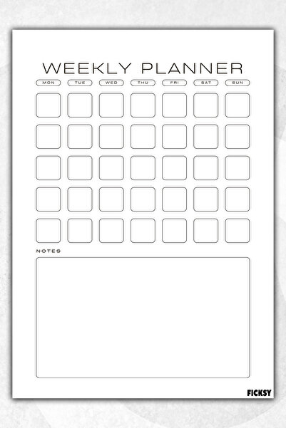 Ficksy مخطط أسبوعي - مقاس A4 - 30 ورقة - مخطط أسبوعي