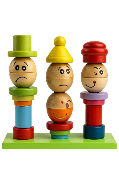 SAMTOYS Ahşap İfade Blokları Kule Dizme Oyunu
