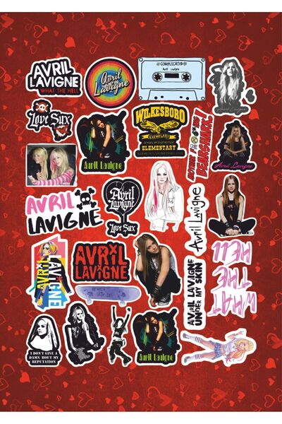 Hediyeni Al مجموعة ملصقات افريل لافين |   ملصق للكمبيوتر المحمول والدفتر والتابلت والهاتف ودفتر الملاحظات ومجلة البوليت