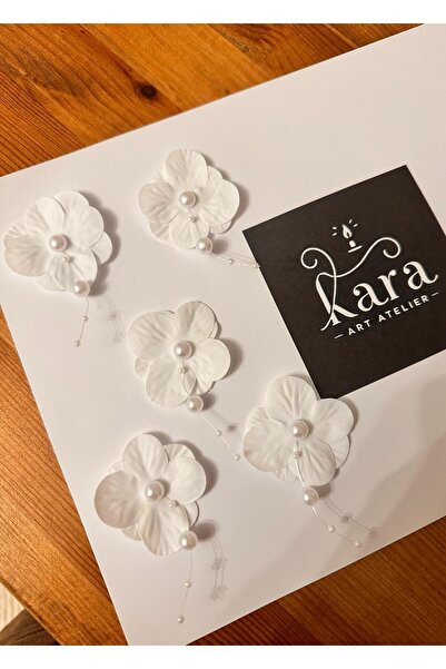 Kara Art Sarkıt İncili Ortanca yapay Hazır Çiçek -20 Adet- Beyaz Islak Dokulu
