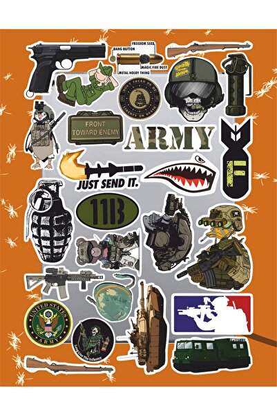 Hediyeni Al مجموعة ملصقات الجندي |   ملصق للكمبيوتر المحمول والدفتر والتابلت والهاتف ودفتر الملاحظات ومجلة البوليت