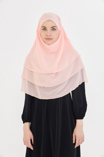 Modestia Women's Chiffon Layered Hijab Shawl – Tie-On Niqab Model