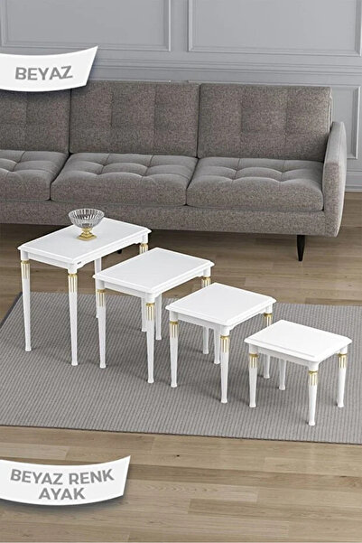 MEDA CONCEPT Zambak Serisi 4 Lü 1.Sınıf Mdf ve Lake Boyalı Zigon Sehpa Takımı