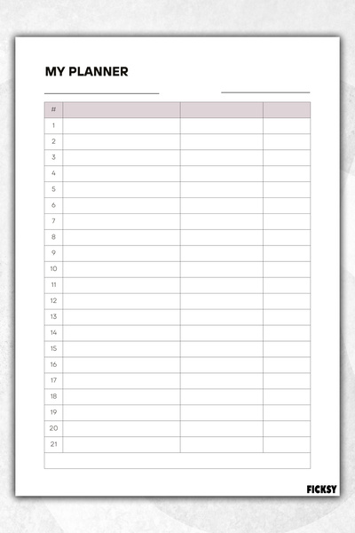 Ficksy مخطط شهري يومي متعدد الأغراض - مقاس A4 - 30 ورقة - مخطط