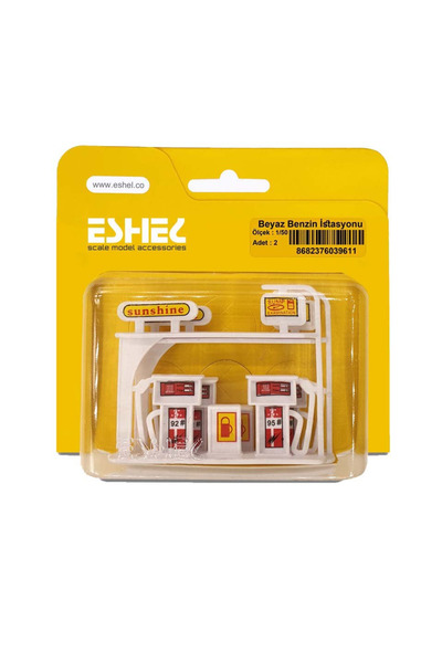 Art Tone Maket Beyaz Benzin İstasyonu 1/50 2 Adet Paket