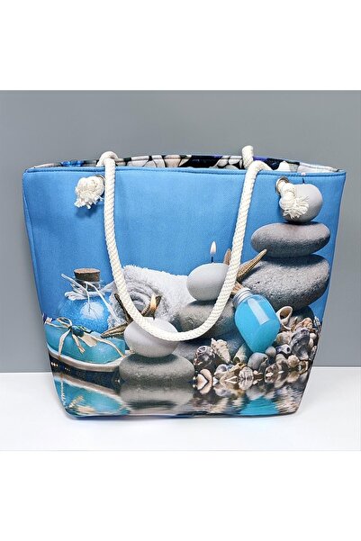 Bujiteri Sea Stones Patterned Beach Bag