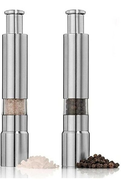 Genel Markalar Karabiber Tuz Baharat Öğütücü Otomatik Basmalı Çelik Değirmen