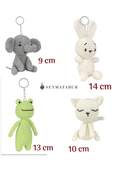 BALIM ÖRGÜ EVİ Mini Amigurumi Anahtarlık Kit 4 Model bir arada