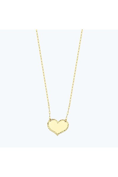 Altınbaş Altın İsimli Plaka Kalp Kolye