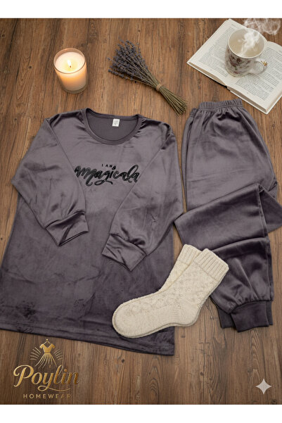 BOYRAZ FRANSIZ KADİFE PİJAMA TAKIM