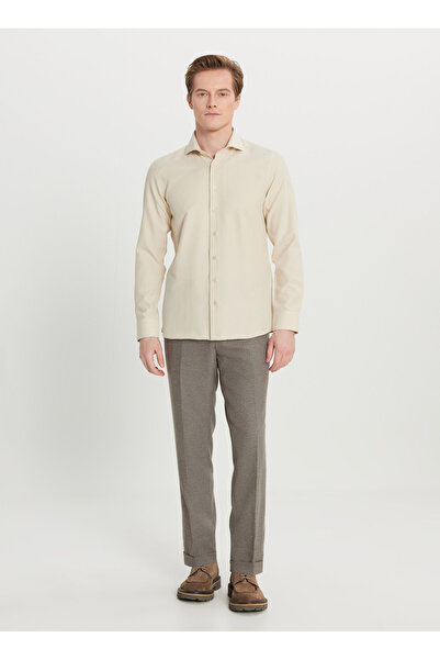 ALTINYILDIZ CLASSICS Tailored Fit İtalyan Yaka Bej Erkek Gömlek ACE020261606_BEJ